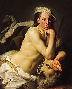 Johann Zoffany Self portrait as David with the head of Goliath oil painting